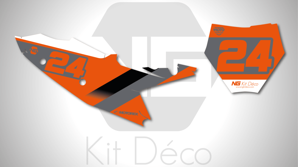 kit déco fond de plaque numéro 125 250 350 450 sx sxf 2023 2024 ktm motocross ng decals rod 1 mx stickers graphics autocollant adhesifs_Plan de travail 1