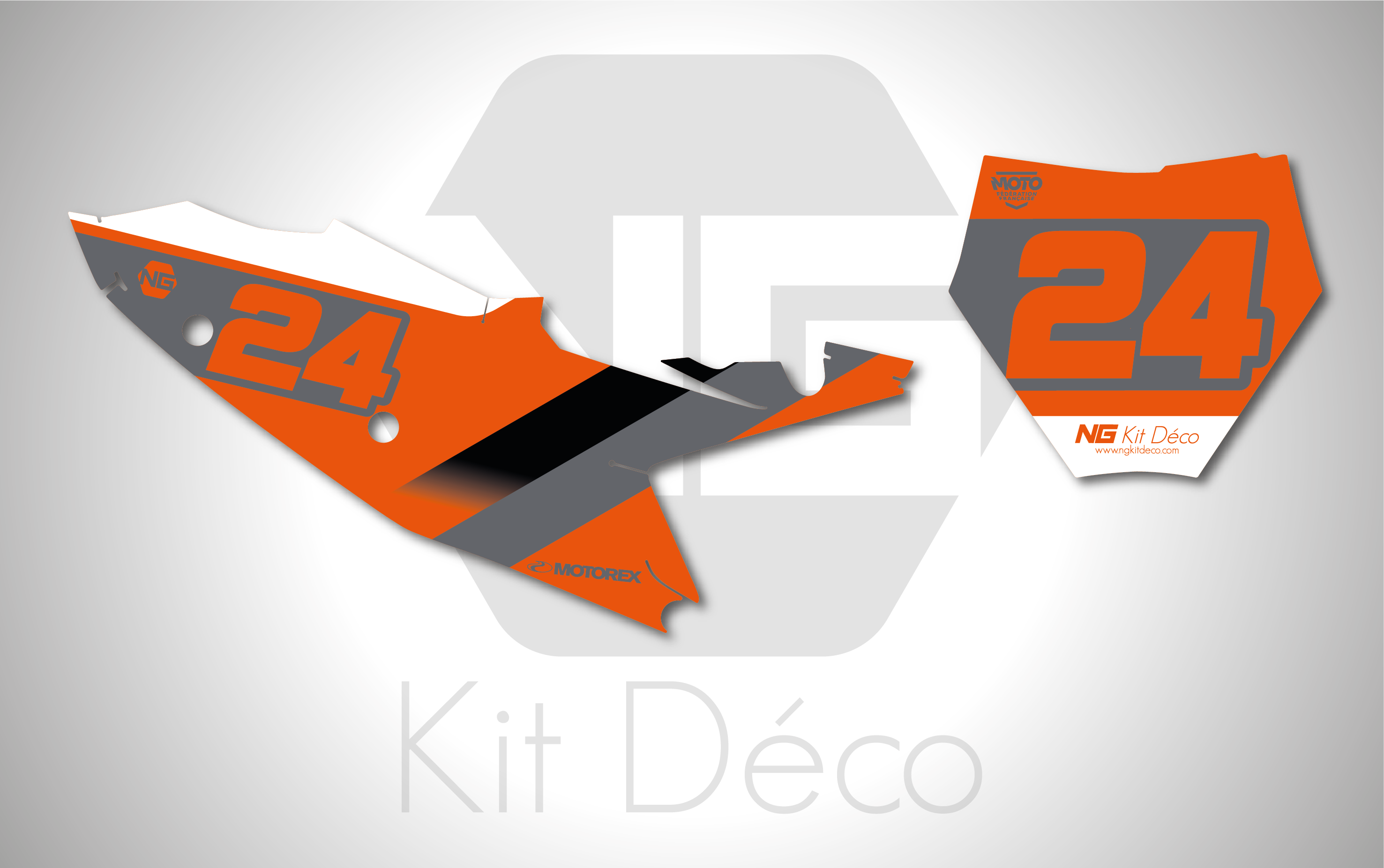 kit déco fond de plaque numéro 125 250 350 450 sx sxf 2023 2024 ktm motocross ng decals rod 1 mx stickers graphics autocollant adhesifs_Plan de travail 1