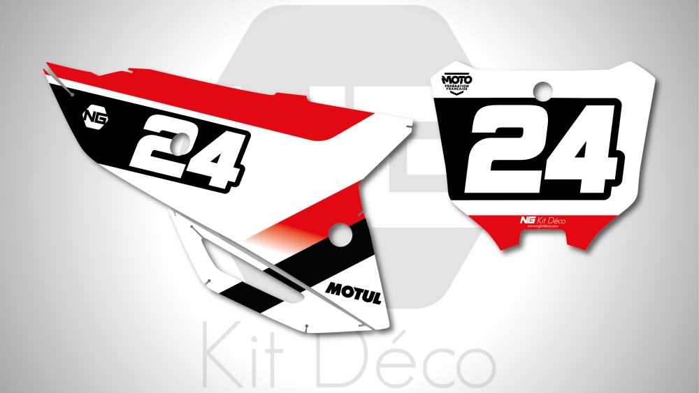 kit déco fond de plaque numéro 250 450 crf 2021 2022 2023 2024 honda motocross ng rod 2 mx decals stickers graphcis autocollant adhesifs_Plan de travail 1