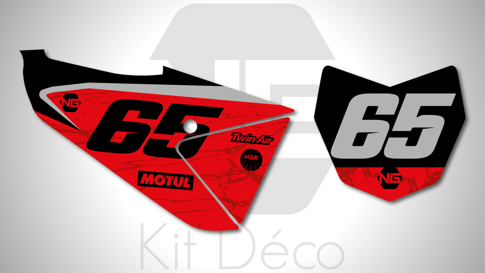 kit déco fond de plaque numéro fantic 125 250 xx 2021 2022 motocross ng marble mx decals stickers graphics autocollant adhesifs