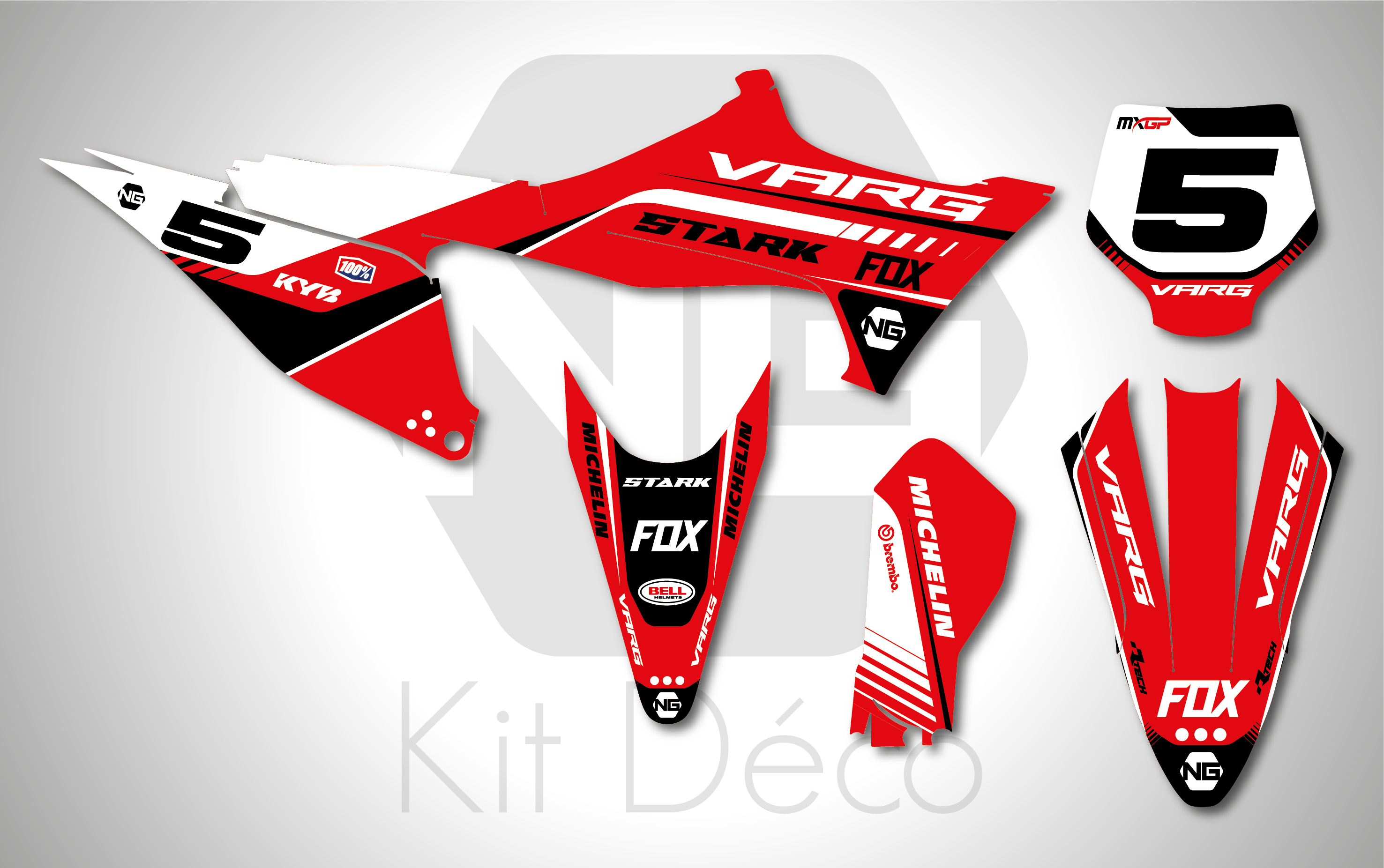 kit déco stark future varg 2023 2024 motocross ng push mx decals stickers graphcis autocollant adhesifs_Plan de travail 1