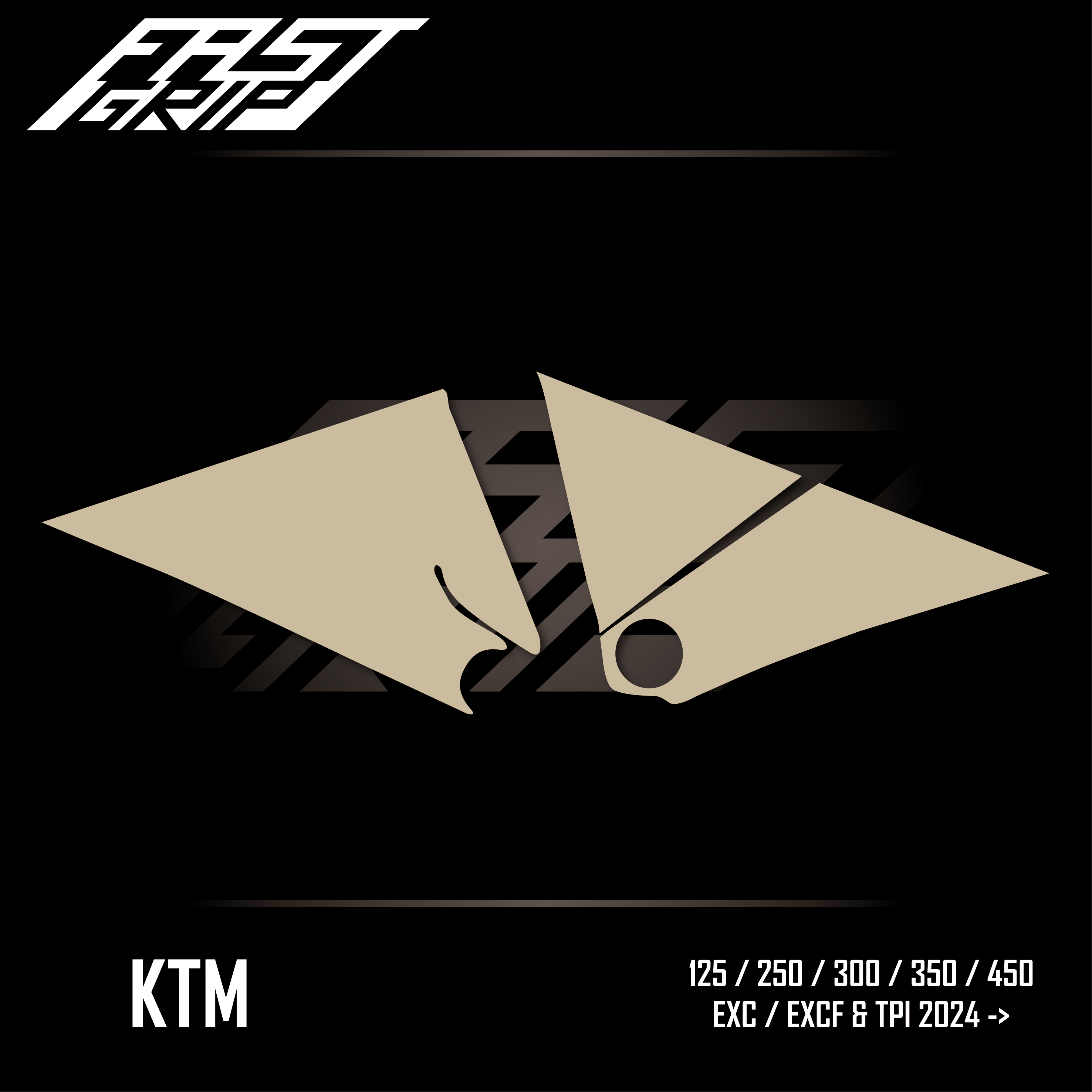 fast grip ktm 125 250 300 350 450 500 exc excf tpi 2024 plaques latérales soft grip_Plan de travail 1