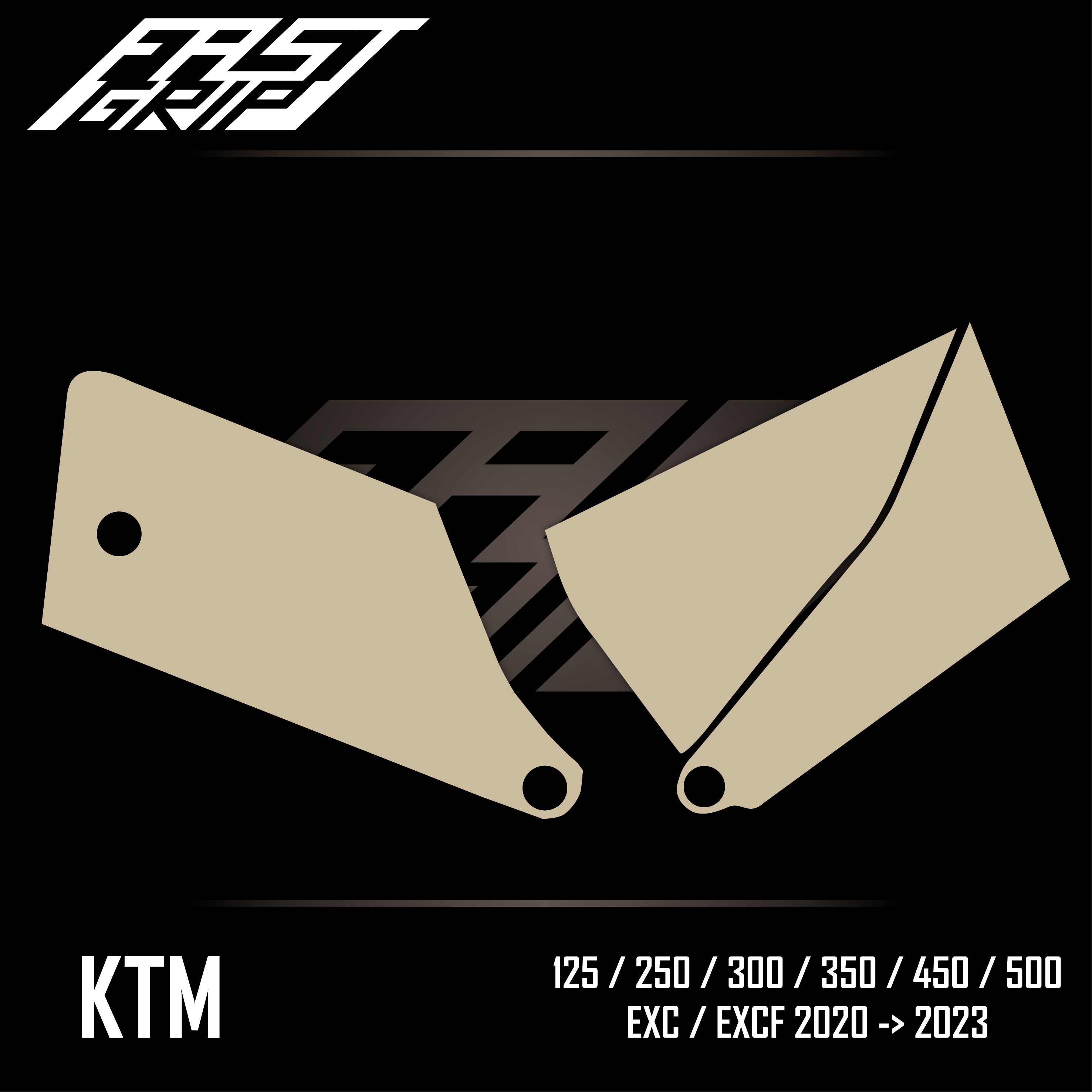 fast grip ktm 125 250 300 350 450 500 exc excf tpi 2020 2021 2022 2023 plaques latérales full grip_Plan de travail 1
