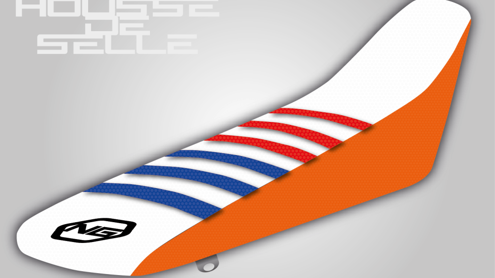 housse de selle ktm sx sxf exc excf tpi orange blanche bleu rouge seat cover ng-01