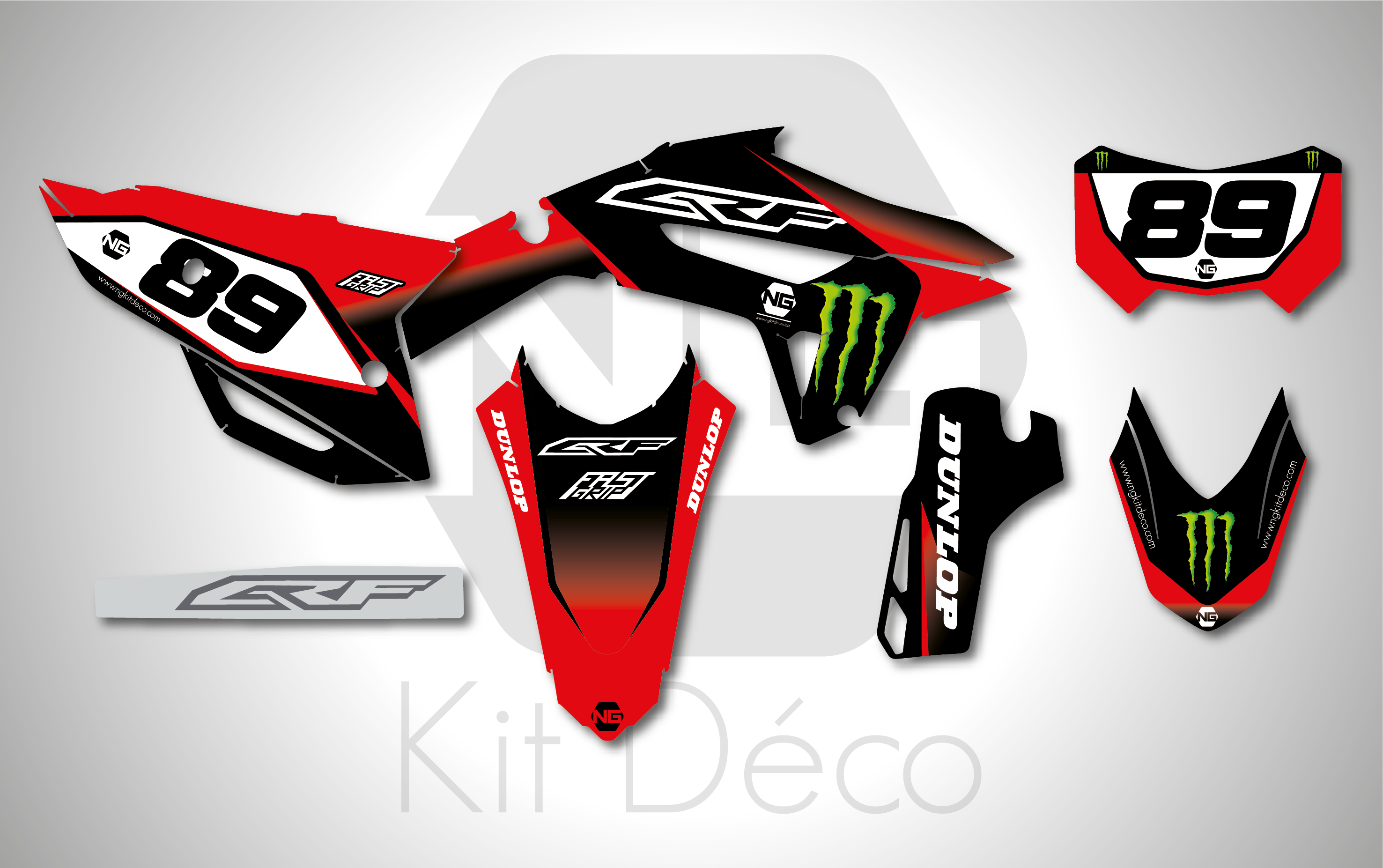 kit déco 250 300 400 450 crf rx 2021 2022 2023 2024 honda enduro ng drag séries decals stickers graphics autocollant adhesifs_Plan de travail 1
