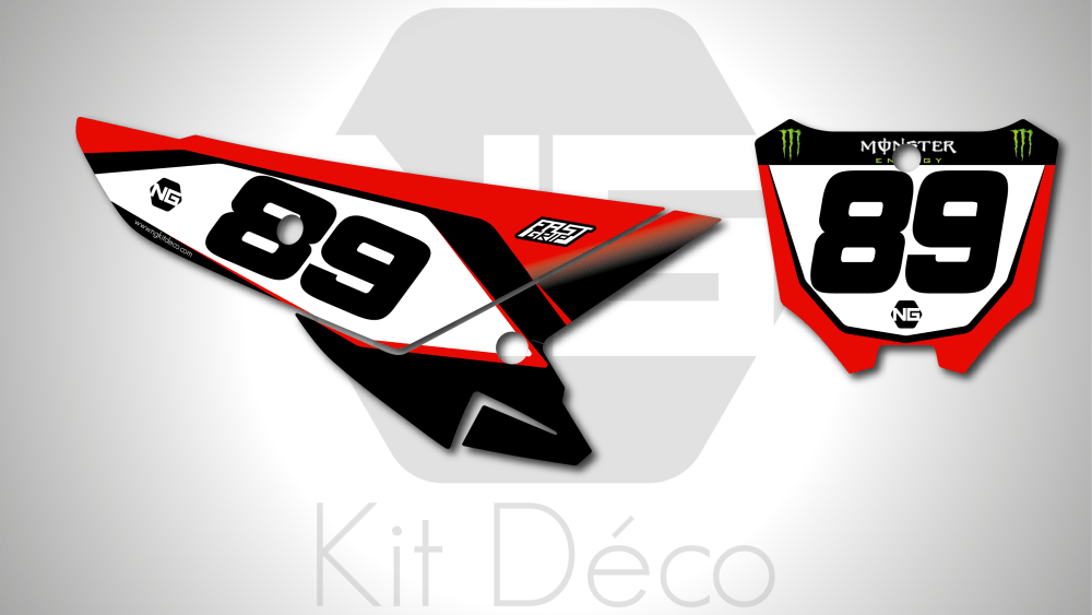 kit déco fond de plaques numéros 250 450 crf 2025 2026 2027 honda motocross ng drag series mx decals graphics stickers autocollant adhesifs