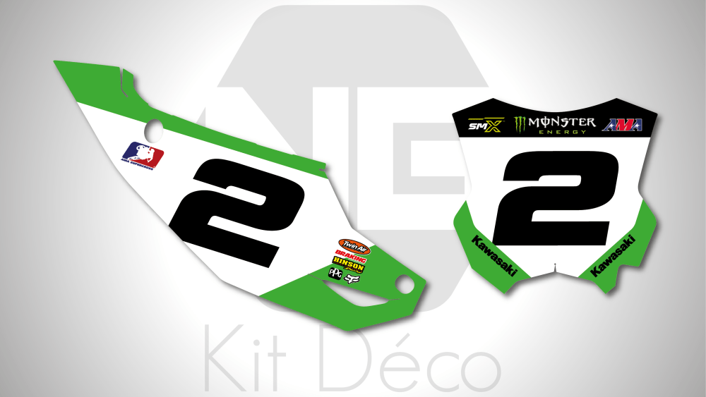 kit déco fond de plaques numéros 450 250 kx kxf 2024 2025 kawasaki motocross ng 50 th anniversary mx decals stickers graphics autocollant adhesifs_Plan de travail 1