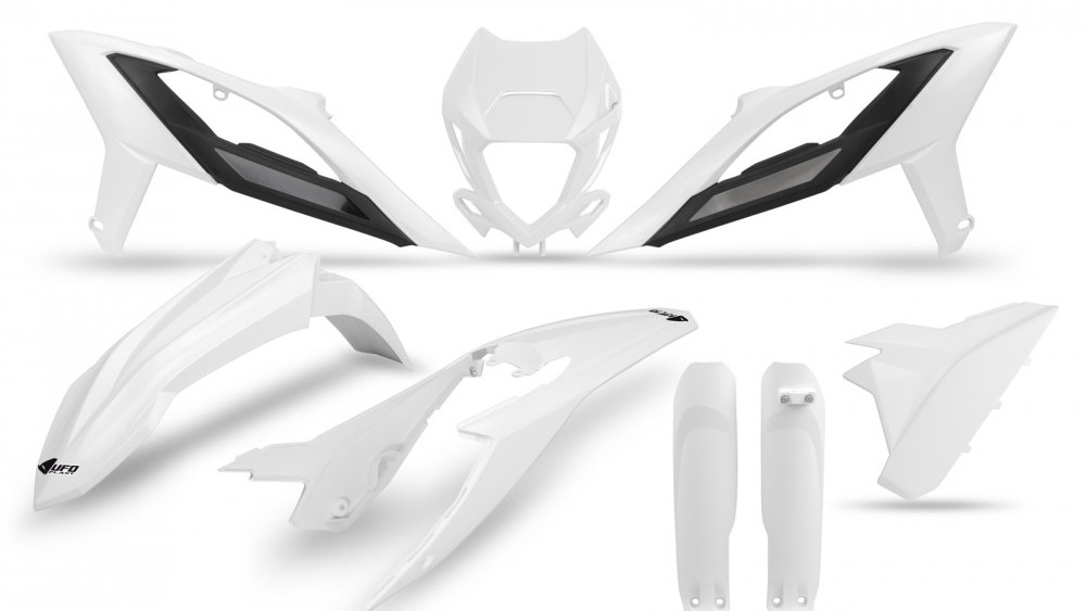 kit plastique full ufo beta 125 200 250 300 350 390 430 480 rr 2023 2024 enduro blanc