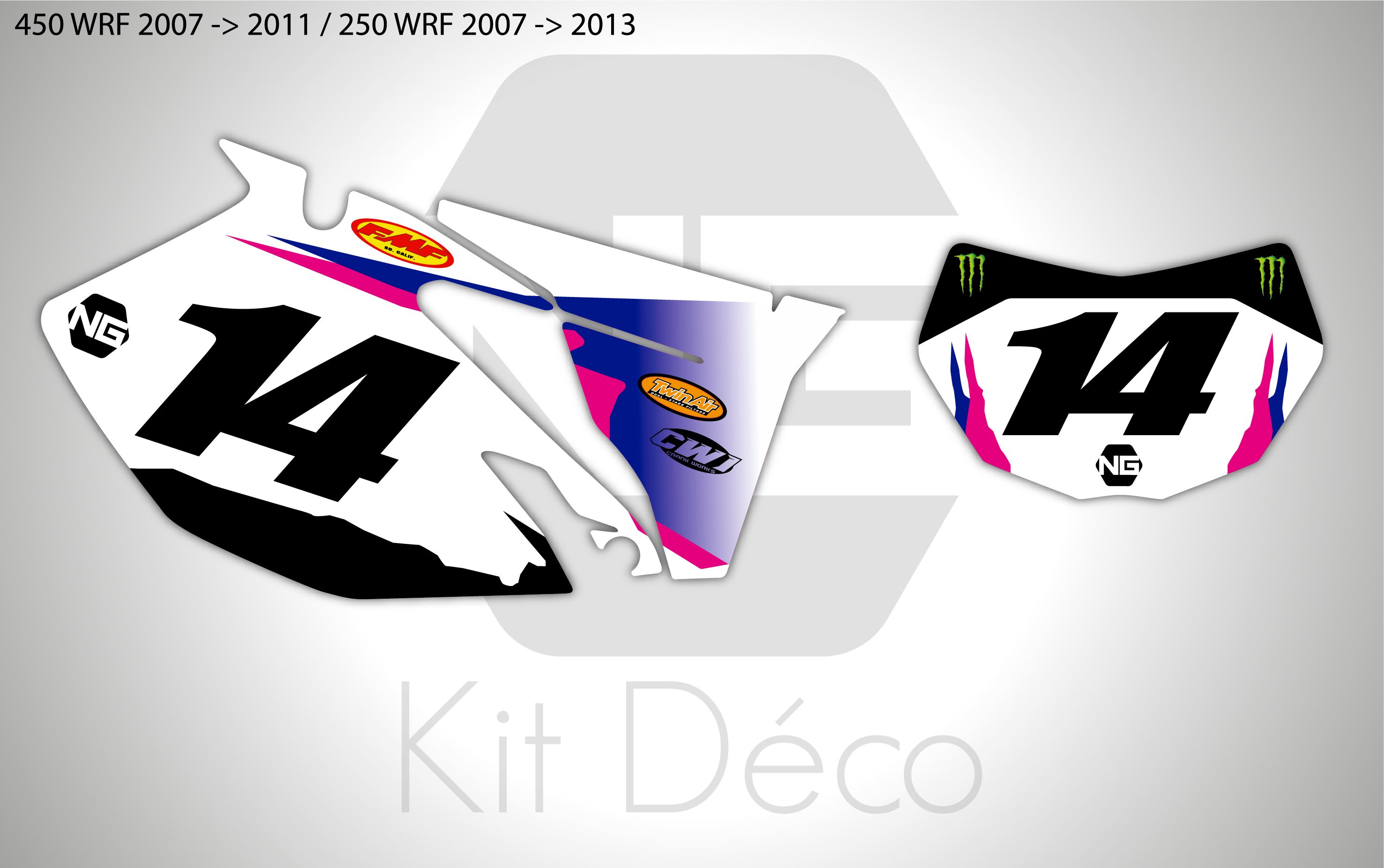 kit déco fond de plaques numéros 250 450 wrf 2007 2008 2009 2010 2011 2012 2013 yamaha enduro ng 50 th anniversaire decals stickers graphics autocollant adhesifs