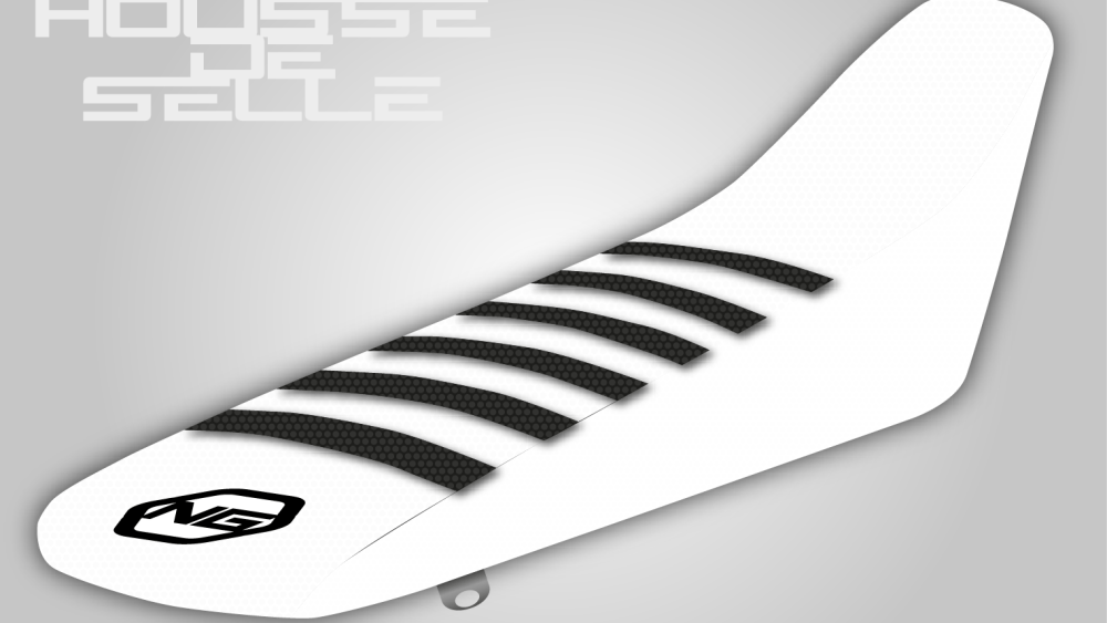 housse de selle triumph tf 250 x 450 blanche noire ng seat cover motocross-01