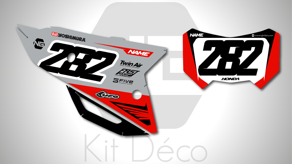 kit déco fond de plaques numéros 250 300 400 450 crf rx 2021 2022 2023 2024 honda enduro ng bionic series decals stickers graphics autocollant adhesifs_Plan de travail 1