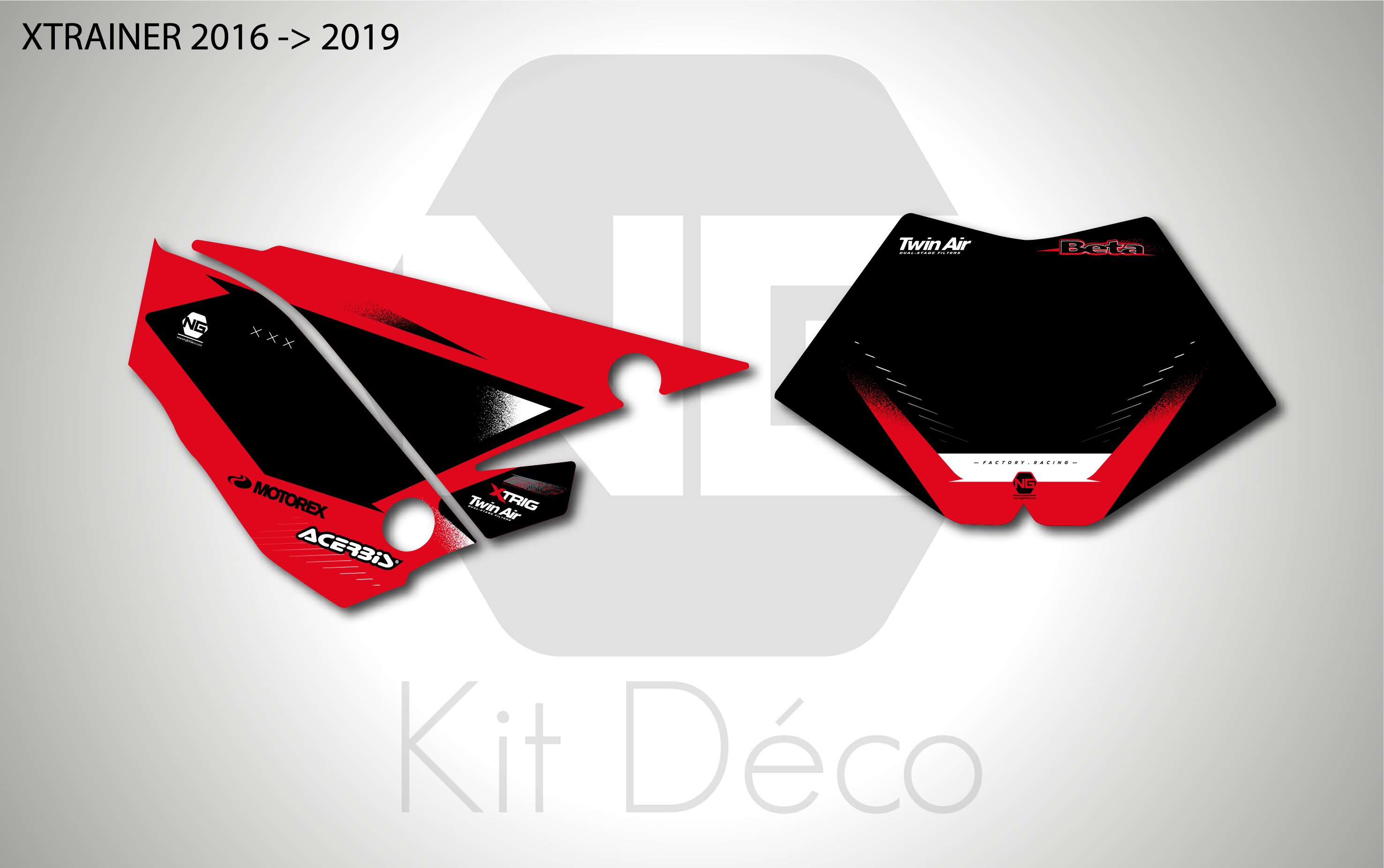 kit déco fond de plaques numéros 250 300 xtrainer 2016 2017 2018 2019 beta enduro ng alba series decals stickers graphics autocollant adhesifs_Plan de travail 1