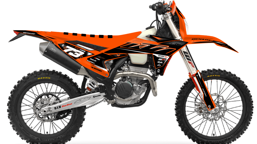 kit déco ktm 125 250 300 350 450 500 exc excf tpi xcw 2026 2027 enduro ng alba series decals stickers graphics autocollant adhesifs visuel