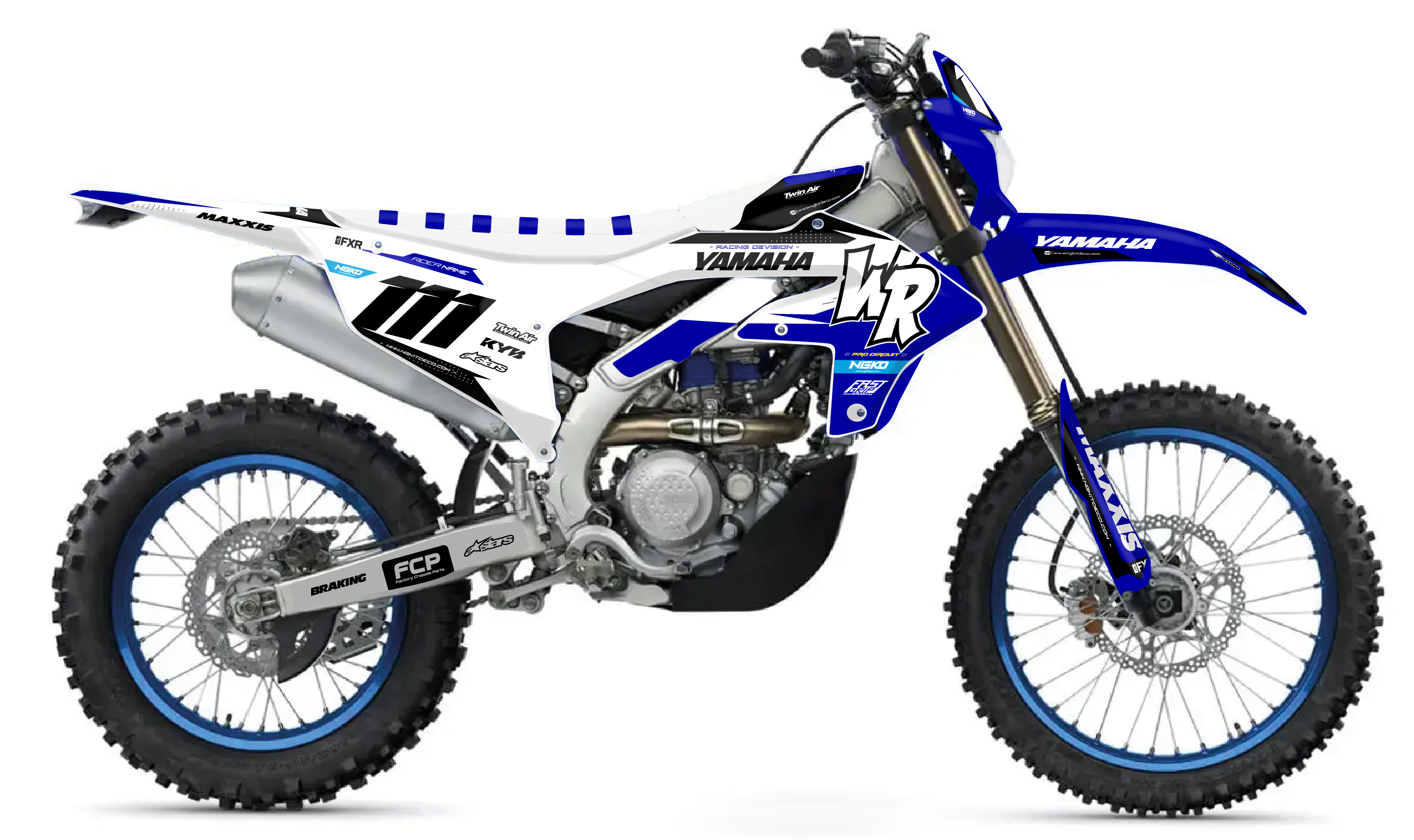 Cache Carenage Acerbis Bleu Compatible Yamaha WRF 250 2001-2002 - Pièce De Rechange Motocross
