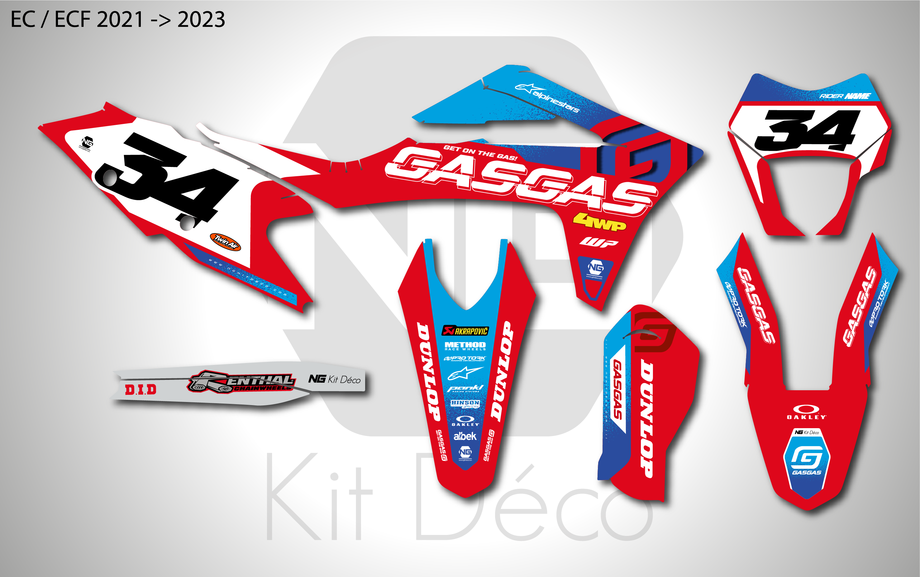 kit déco 125 200 250 300 350 450 ec ecf 2021 2022 2023 gasgas enduro ng factory 2024 decals stickers graphics autocollant adhesifs_Plan de travail 1