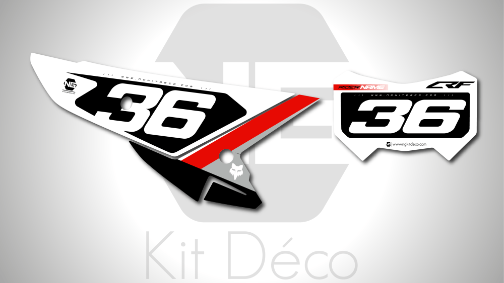 kit déco fond de plaques numéros 250 300 400 450 crf rx honda red moto enduro 2025 ng daytona series mx decals stickers graphics autocollant adhésifs_Plan de travail 1