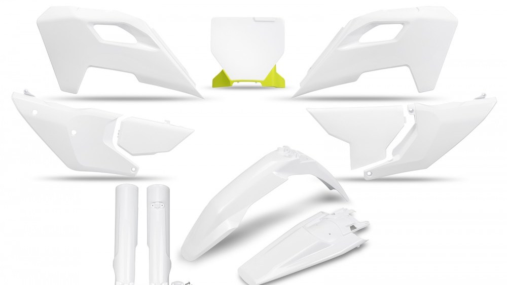 kit plastique complet ufo husqvarna 125 250 350 450 tc fc 2023 2024 motocross blanc