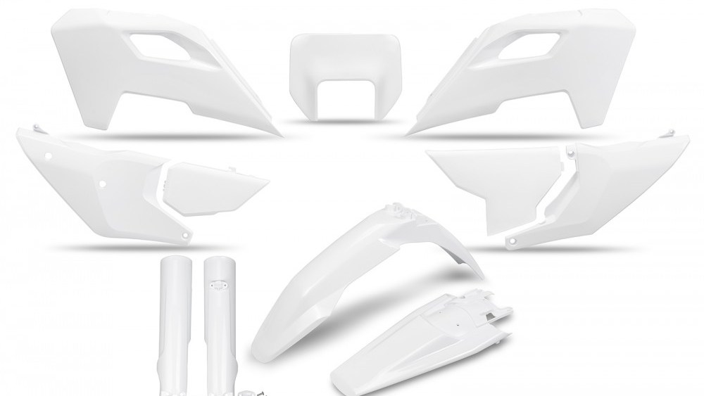 kit plastique husqvarna 125 250 300 350 450 501 te fe 2024 2025 kit complet enduro ufo blanc