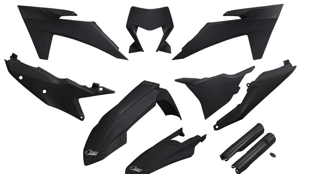 kit plastique ktm exc excf tpi xcw 125 200 250 300 350 450 500 2024 2025 kit complet ufo noir