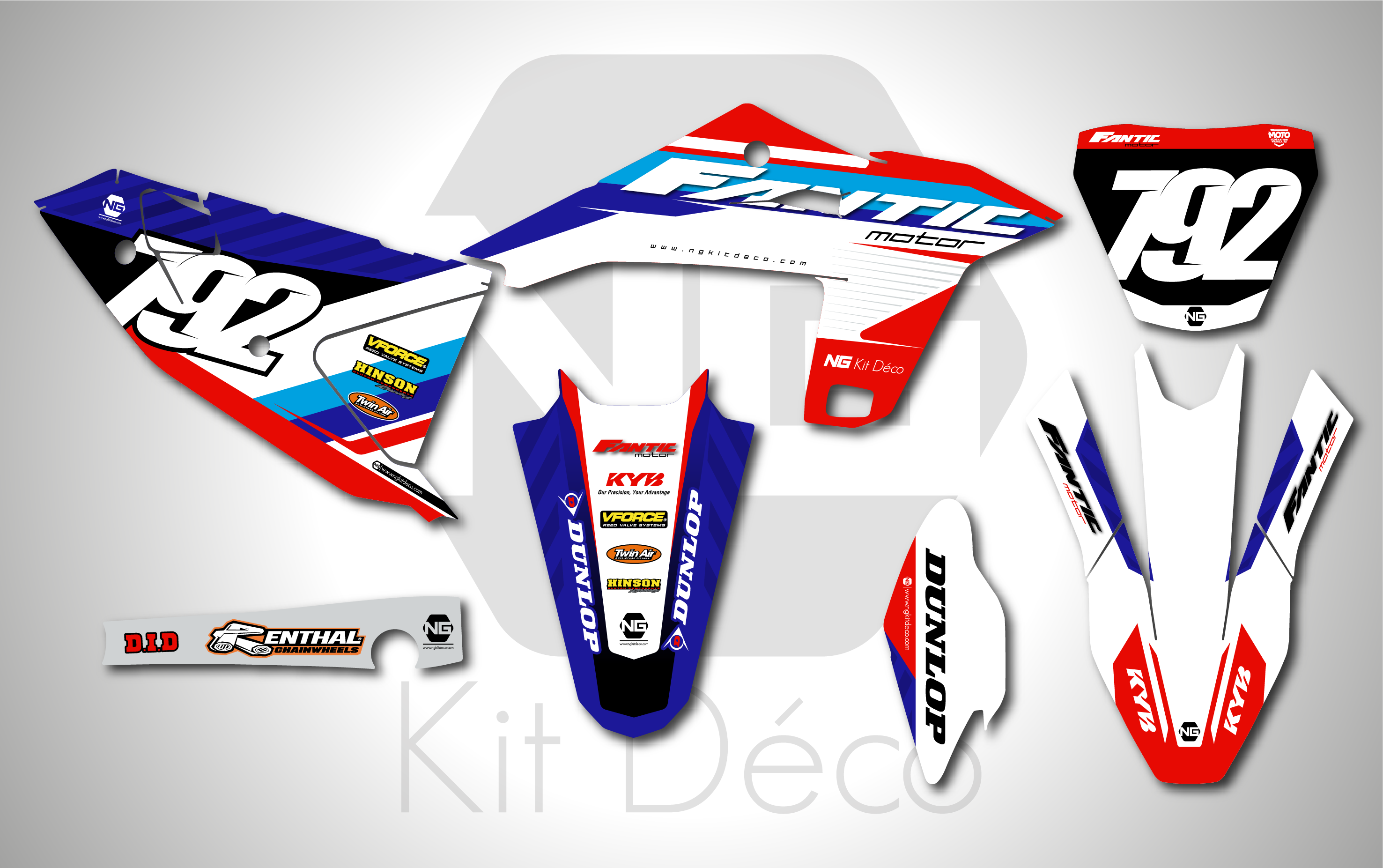 kit déco fantic 125 250 xx 2025 2026 2027 ng motocross patriot séries mx decals stickers graphics autocollant adhesifs