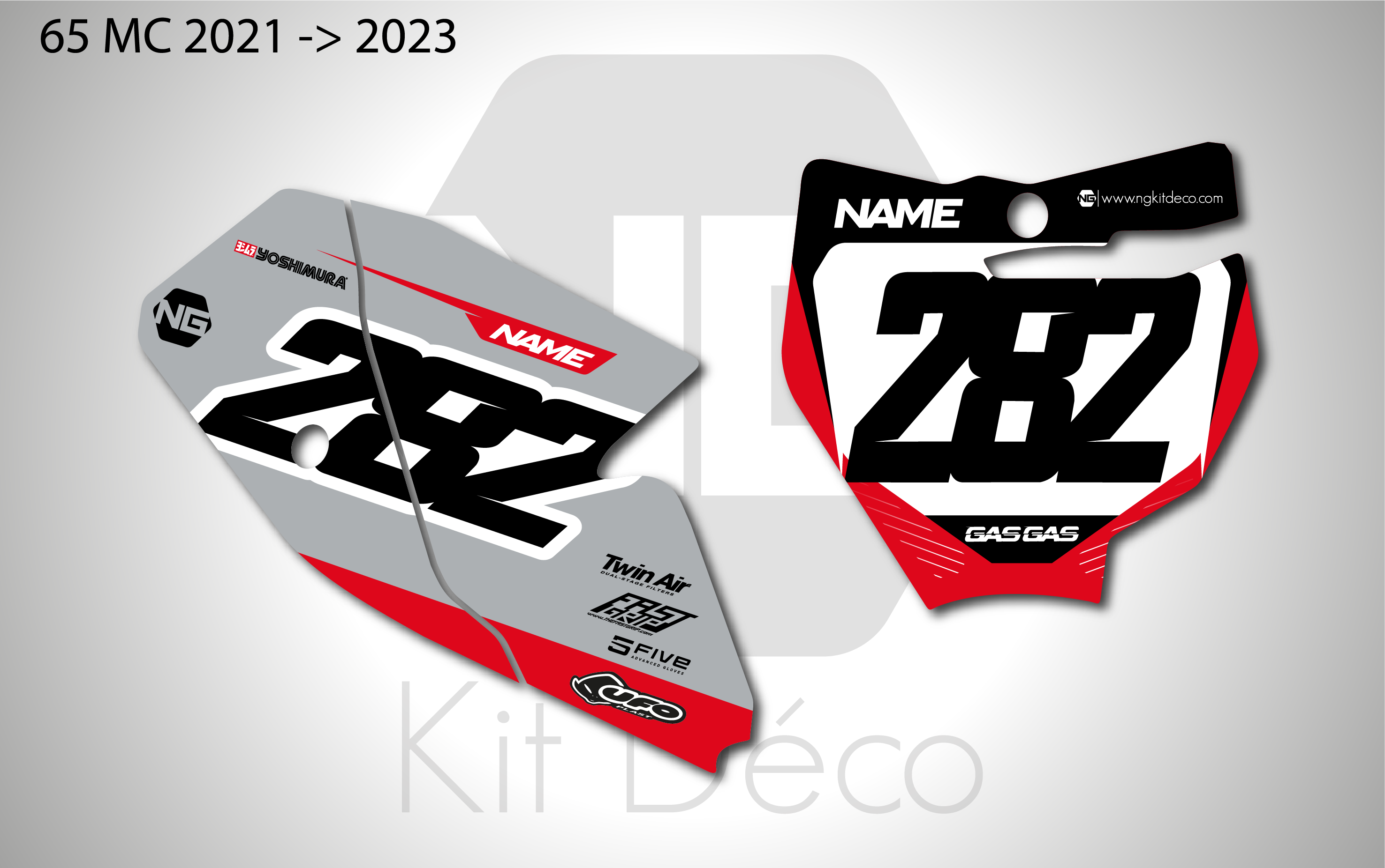 kit déco fond de plaques numéros gasgas 65 mc 2021 2022 2023 motocross ng bionic séries decals stickers graphics autocollant adhesifs_Plan de travail 1