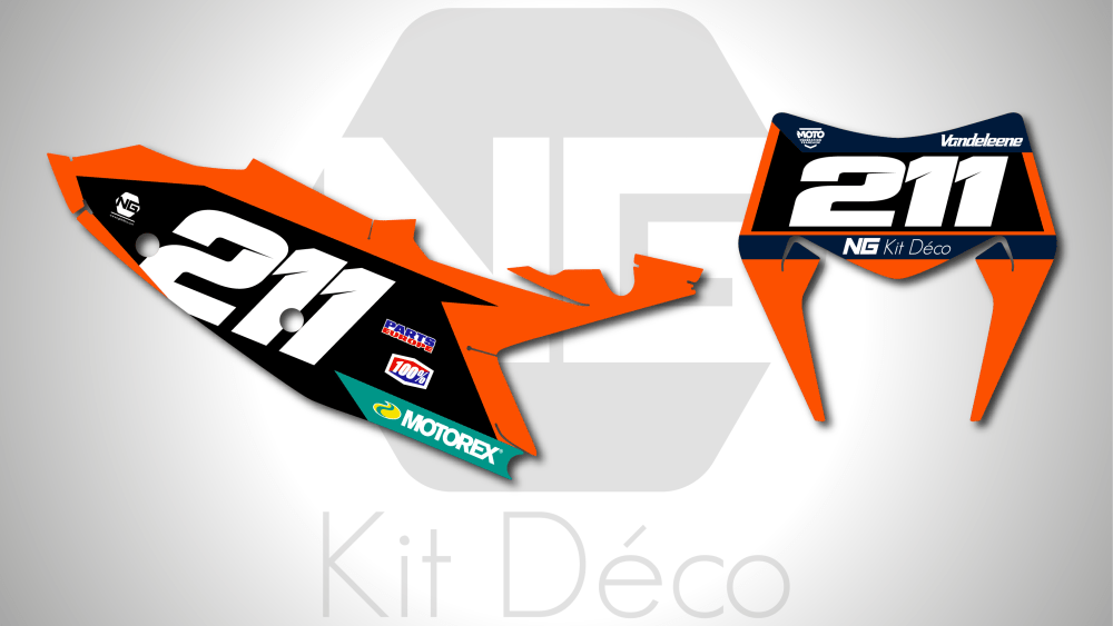 kit déco fond de plaques numéros ktm 125 250 300 350 450 500 exc excf tpi xcw 2024 2025 enduro ng team vdl 2025 decals stickers graphics autocollant adhesifs_Plan de travail 1