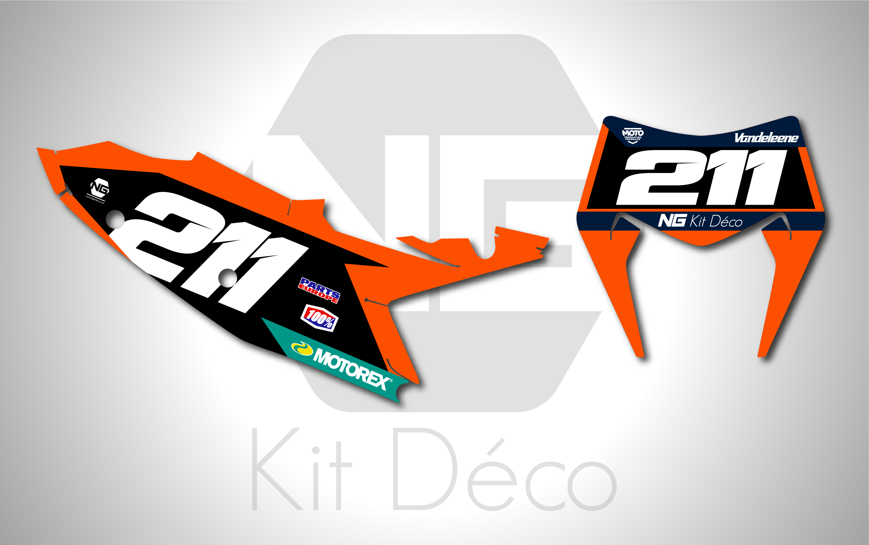 kit déco fond de plaques numéros ktm 125 250 300 350 450 500 exc excf tpi xcw 2024 2025 enduro ng team vdl 2025 decals stickers graphics autocollant adhesifs_Plan de travail 1