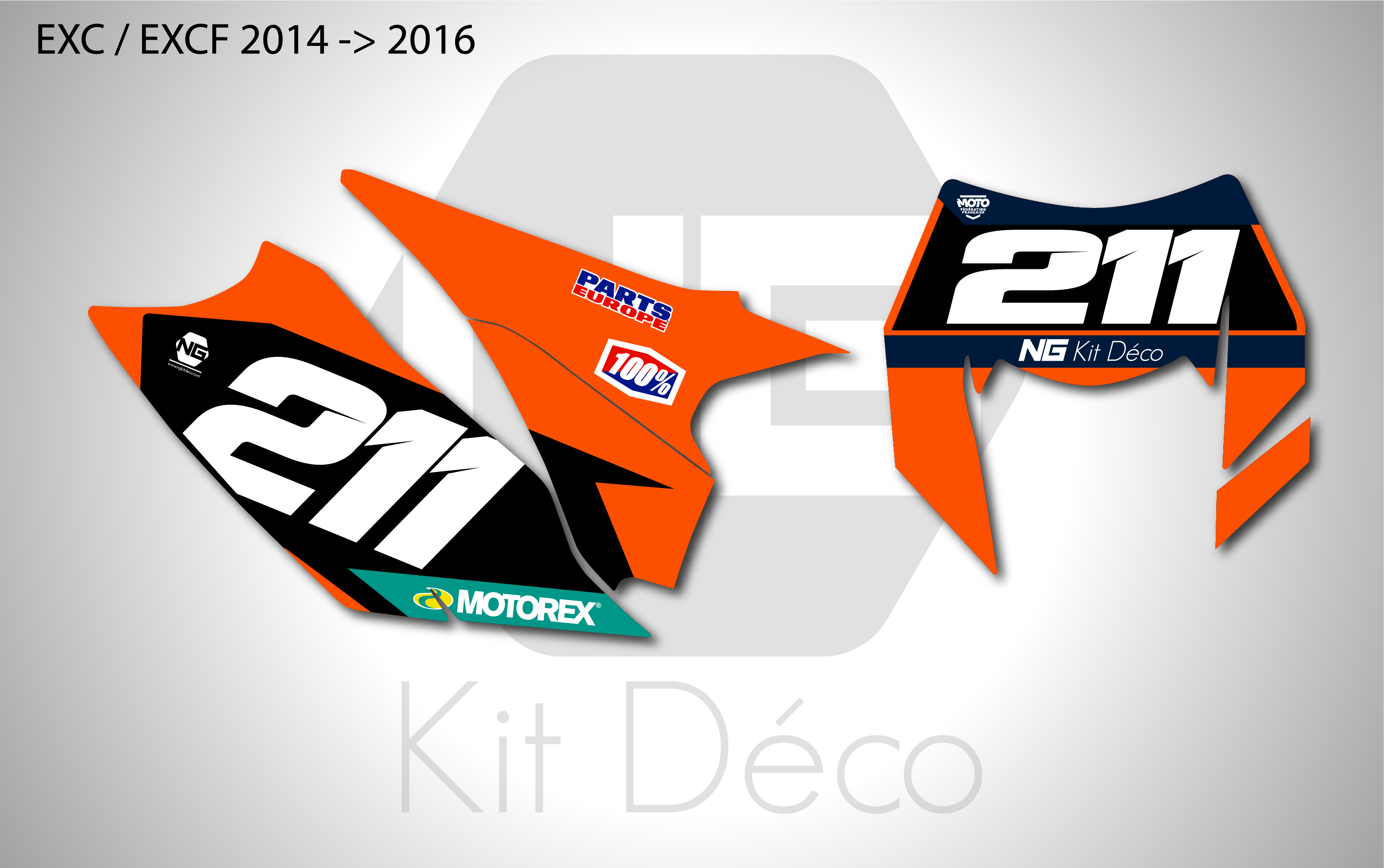 kit déco fond de plaques numéros ng ktm exc excf tpi xcw 125 250 300 350 450 500 2014 2015 2016 enduro vdl motorsports 2025 series decals stickers graphics autocollant adhesifs_Plan de travail 1