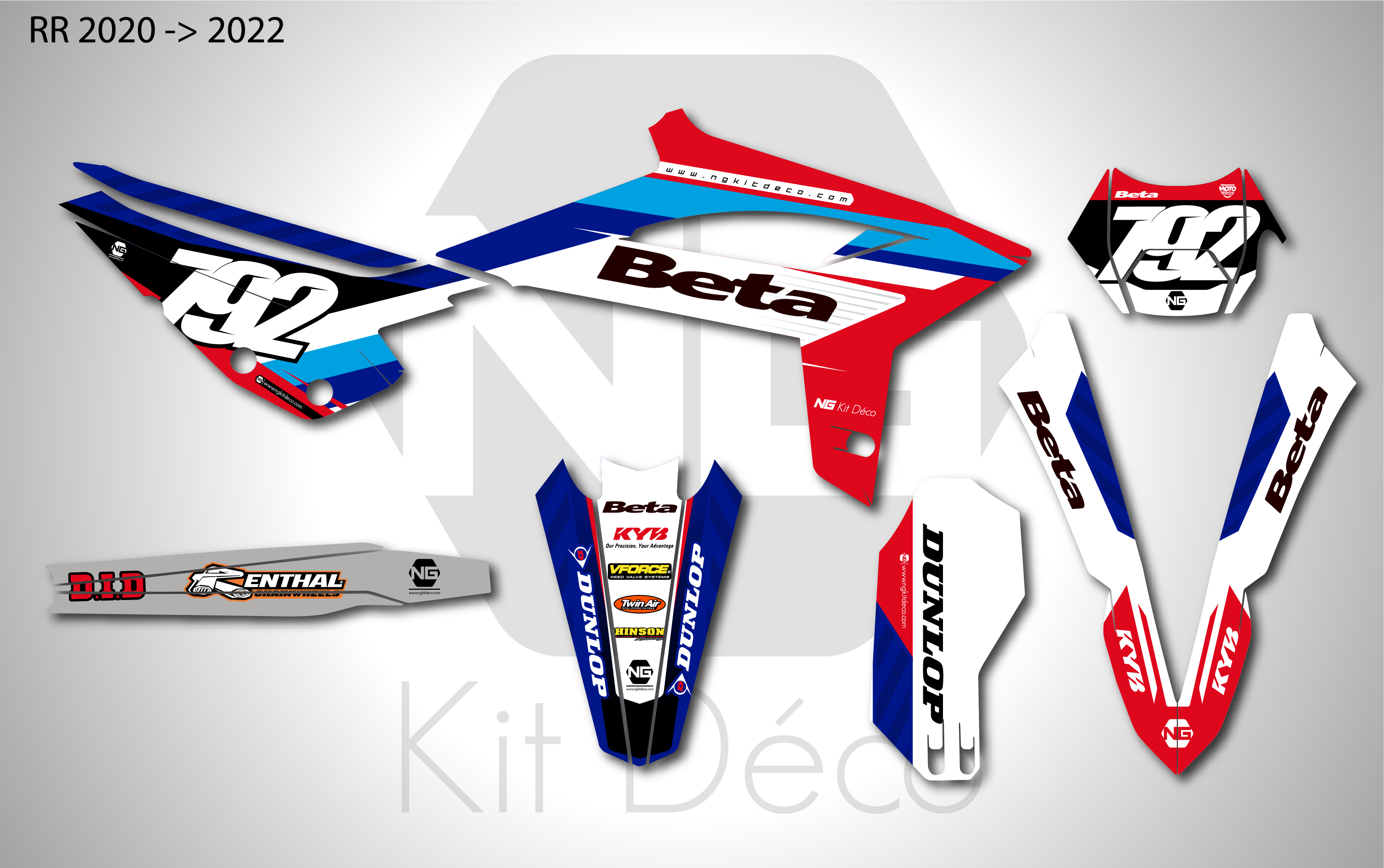 kit déco beta 125 200 250 300 350 390 430 480 rr 2020 2021 2022 enduro ng patriot series decals stickers graphics autocollant adhesifs_Plan de travail 1