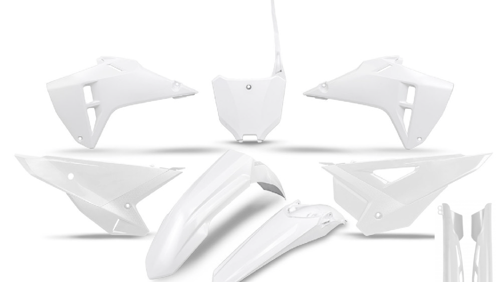 kit plastique ufo honda complet 250 450 crf 2025 motocross blanc