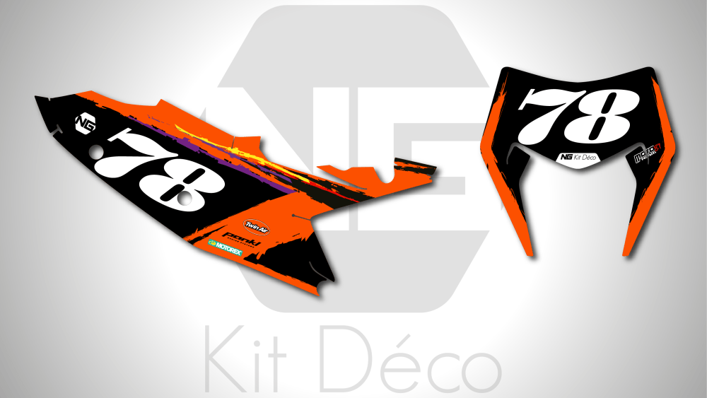 kit déco fond de plaques numéros ktm 125 250 300 350 450 500 exc excf tpi xcw 2024 2025 enduro ng mt81 olds decals stickers graphics autocollant adhesifs_Plan de travail 1