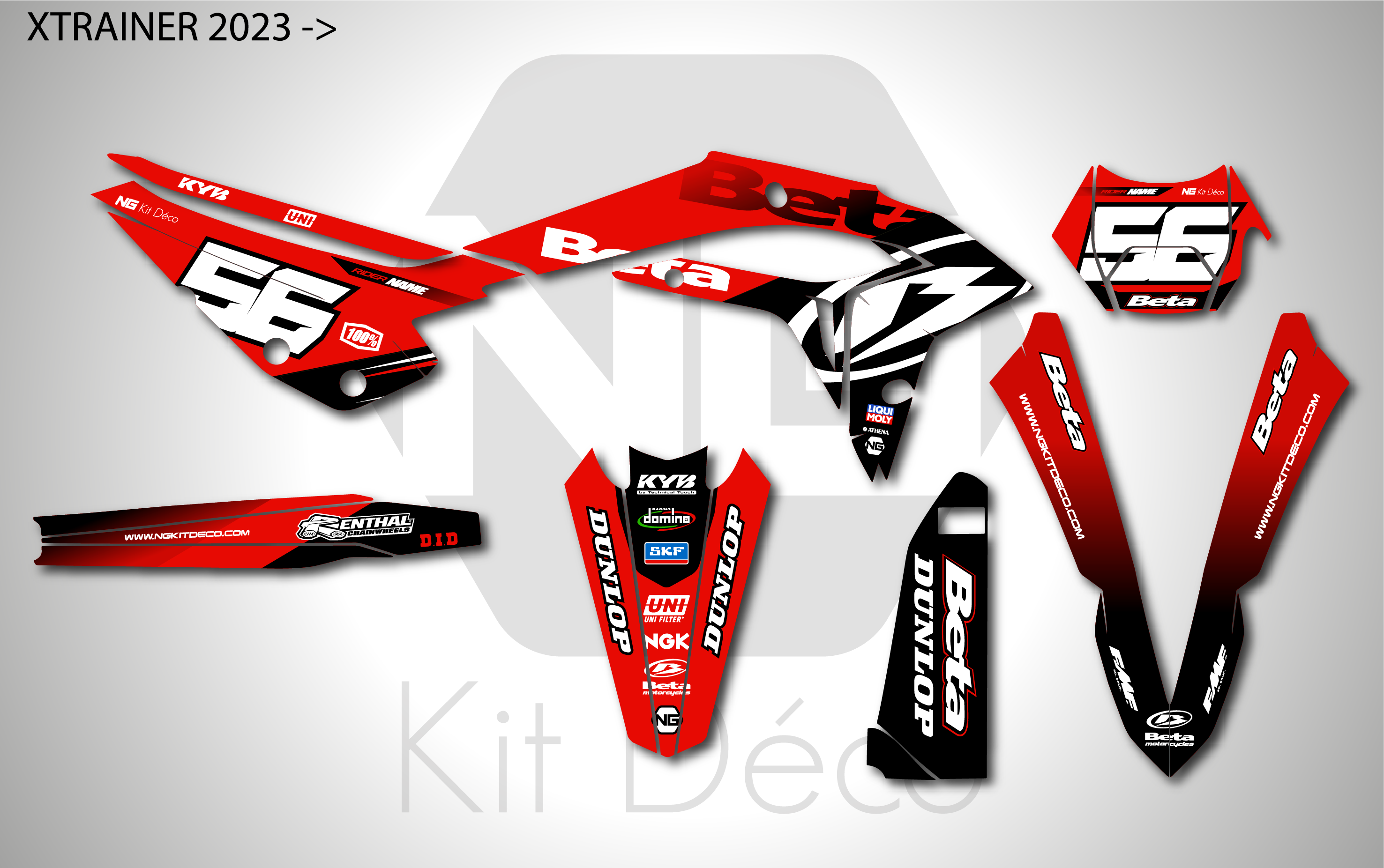 kit déco beta xtrainer 250 300 2023 2024 2025 2026 2027 enduro ng kit déco decals stickers graphics autocollant adhesifs pure séries