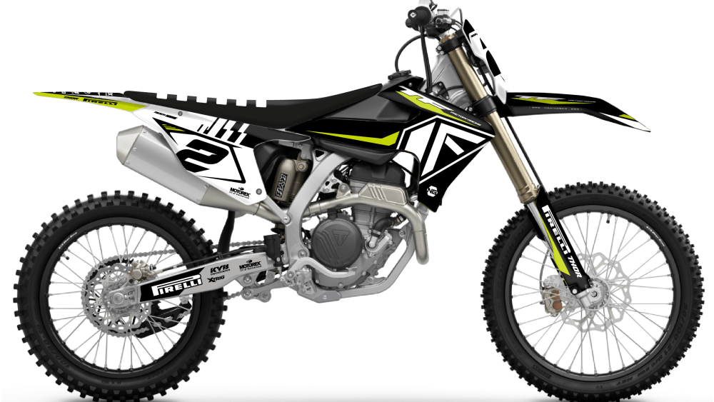 kit déco triumph tf 450 250 x 2024 2025 2026 2027 motocross ng mx london séries decals graphics stickers autocollant adhesifs visuel