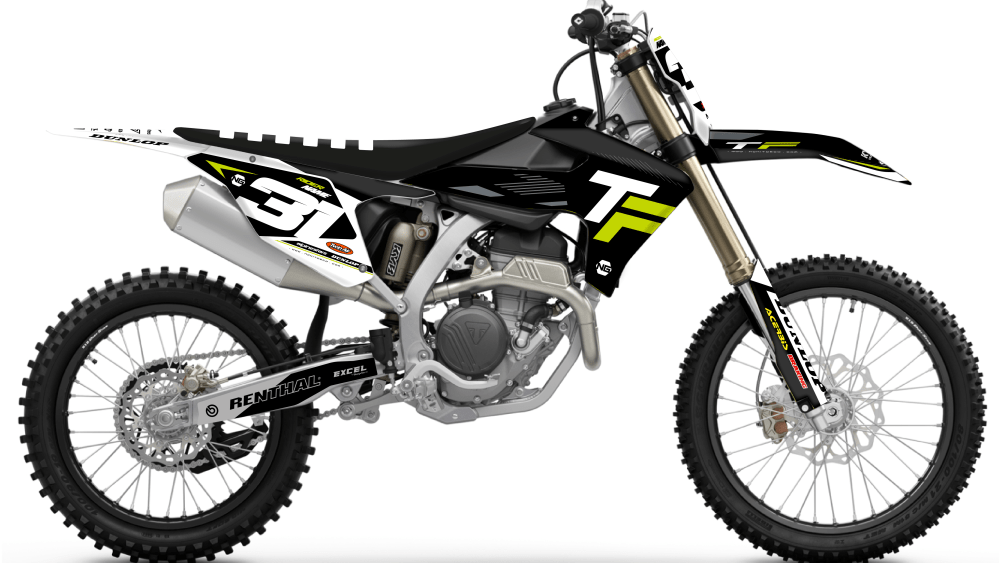 kit déco triumph tf 450 250 x 2024 2025 2026 2027 motocross ng mx south séries decals graphics stickers autocollant adhesifs visuel