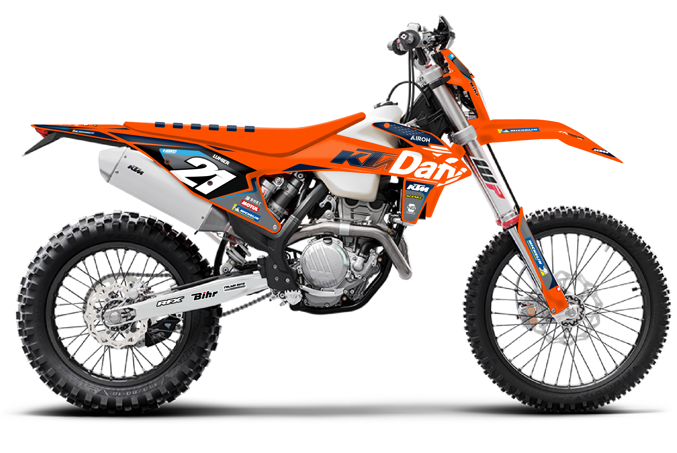 kit déco ktm 125 250 300 350 450 500 exc excf tpi xcw 2020 2021 2022 2023 enduro ng team dafy enduro 2025 decals stickers graphics autocollant adhesifs visuel_Plan de travail 1