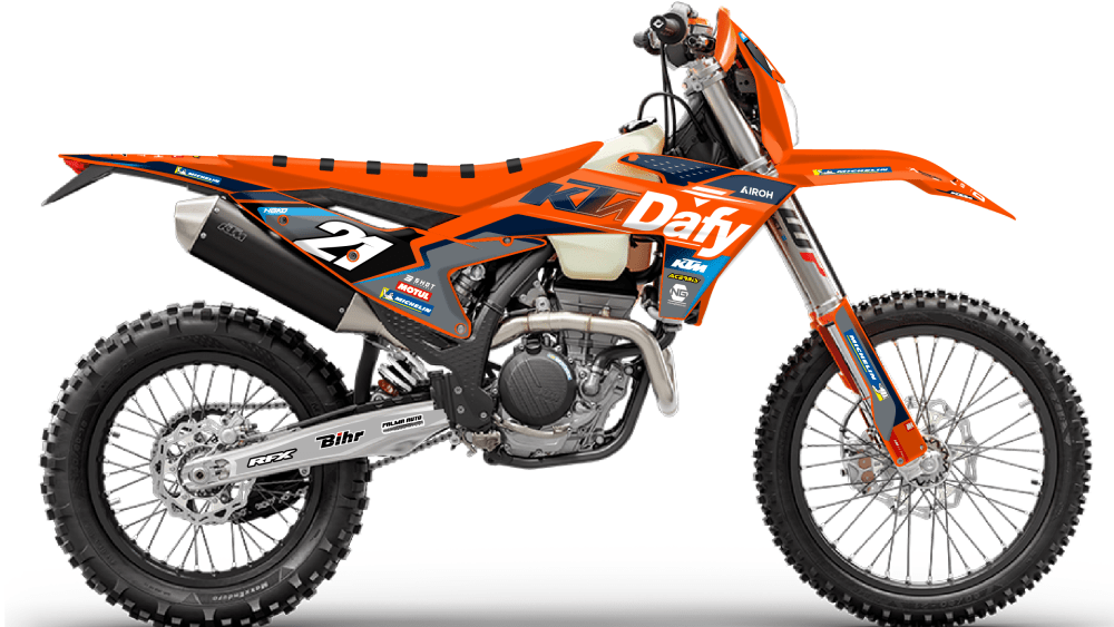 kit déco ktm 125 250 300 350 450 500 exc excf tpi xcw 2024 2025 2026 enduro ng dafy team 2025 decals stickers graphics autocollant adhesifs visuel_Plan de travail 1