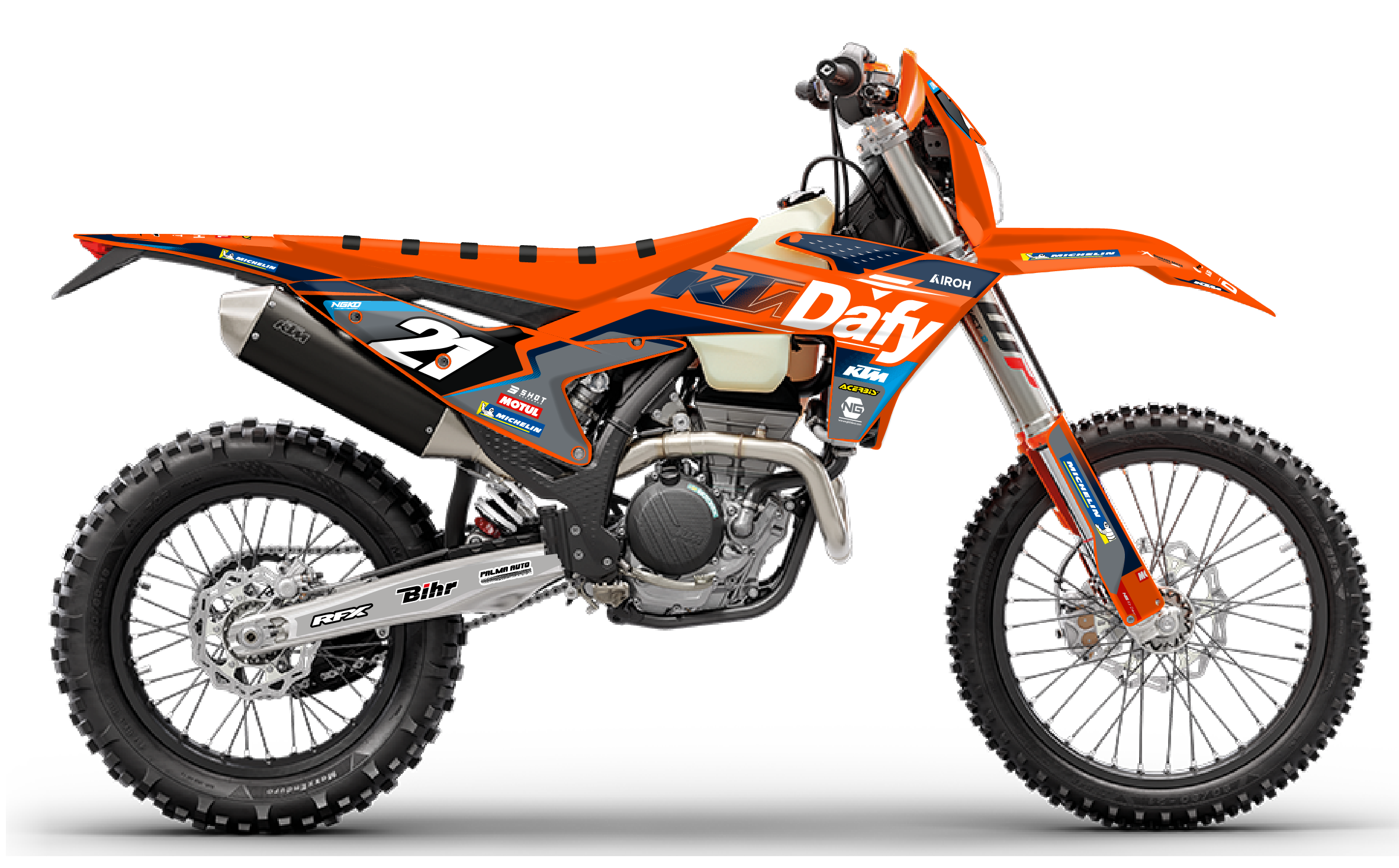 kit déco ktm 125 250 300 350 450 500 exc excf tpi xcw 2024 2025 2026 enduro ng dafy team 2025 decals stickers graphics autocollant adhesifs visuel_Plan de travail 1