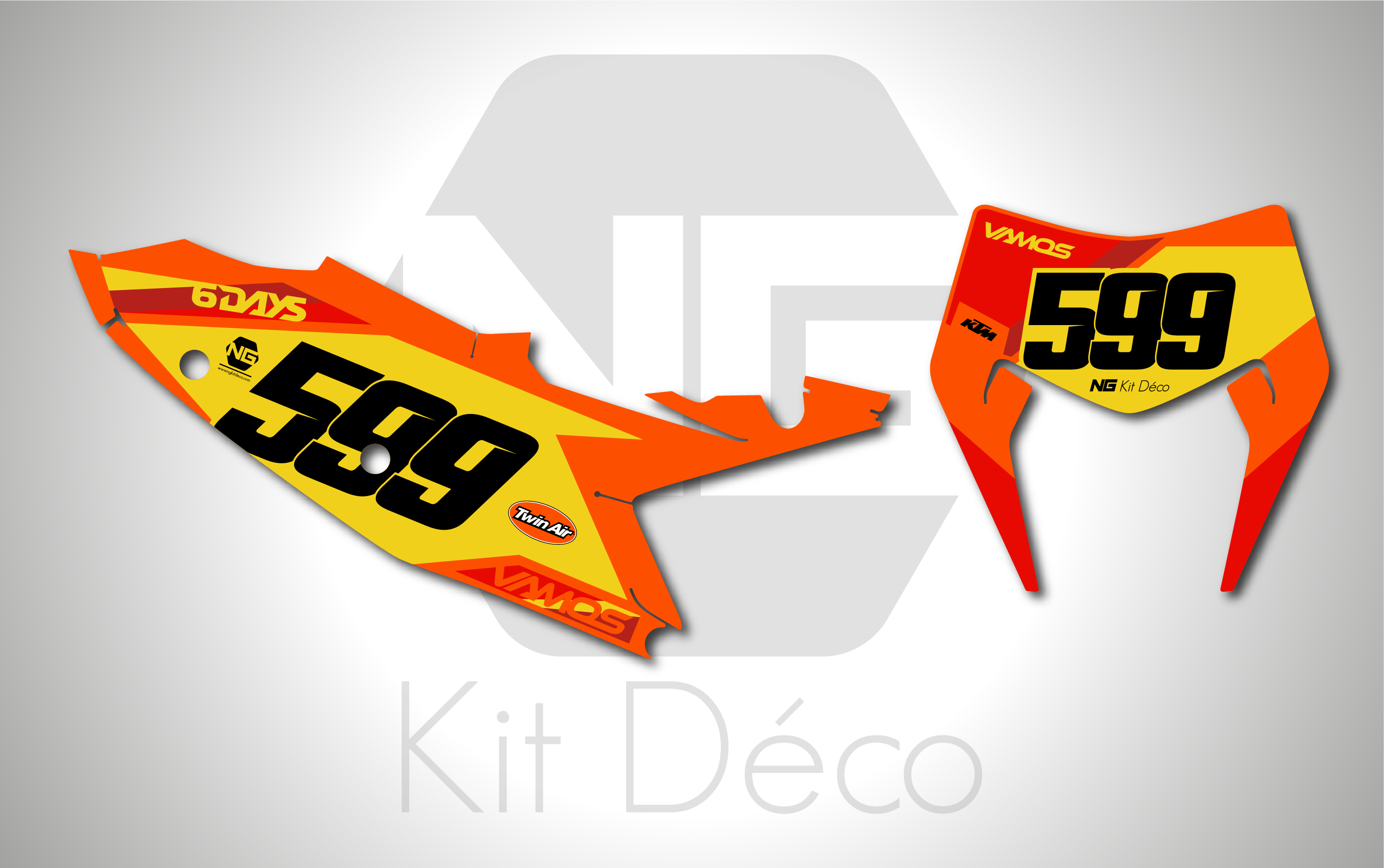 kit déco fond de plaques numéros ktm 125 250 300 350 450 500 exc excf tpi xcw 2024 2025 2026 enduro ng mt81 six days 2025 decals stickers graphics autocollant adhesifs_Plan de travail 1