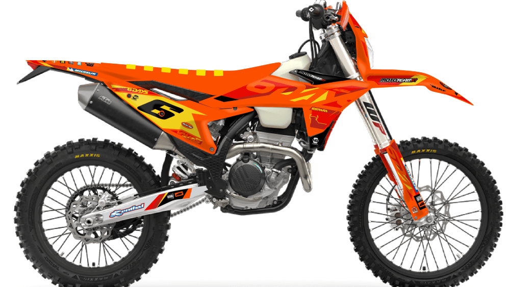 kit déco ktm 125 250 300 350 450 500 exc excf tpi xcw 2026 2027 enduro ng mt81 sixdays isde 2025 decals stickers graphics autocollant adhesifs visuel