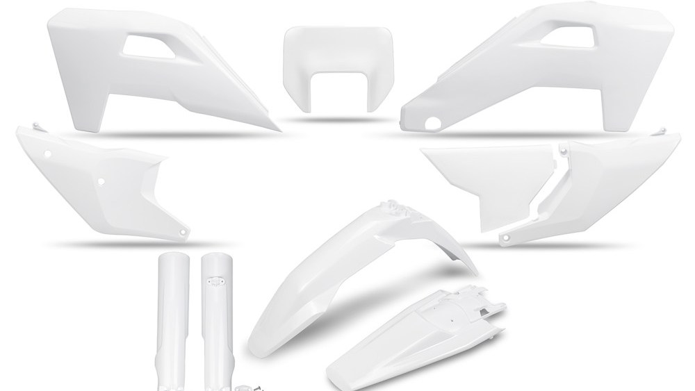 kit plastique husqvarna 125 250 300 350 450 501 te fe 2024 2025 2026 heritage kit complet enduro ufo blanc