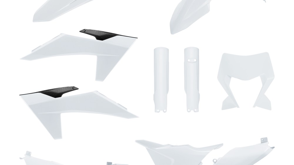 kit plastique ktm exc excf tpi xcw 125 200 250 300 350 450 500 2024 2025 2026 kit complet polisport blanc