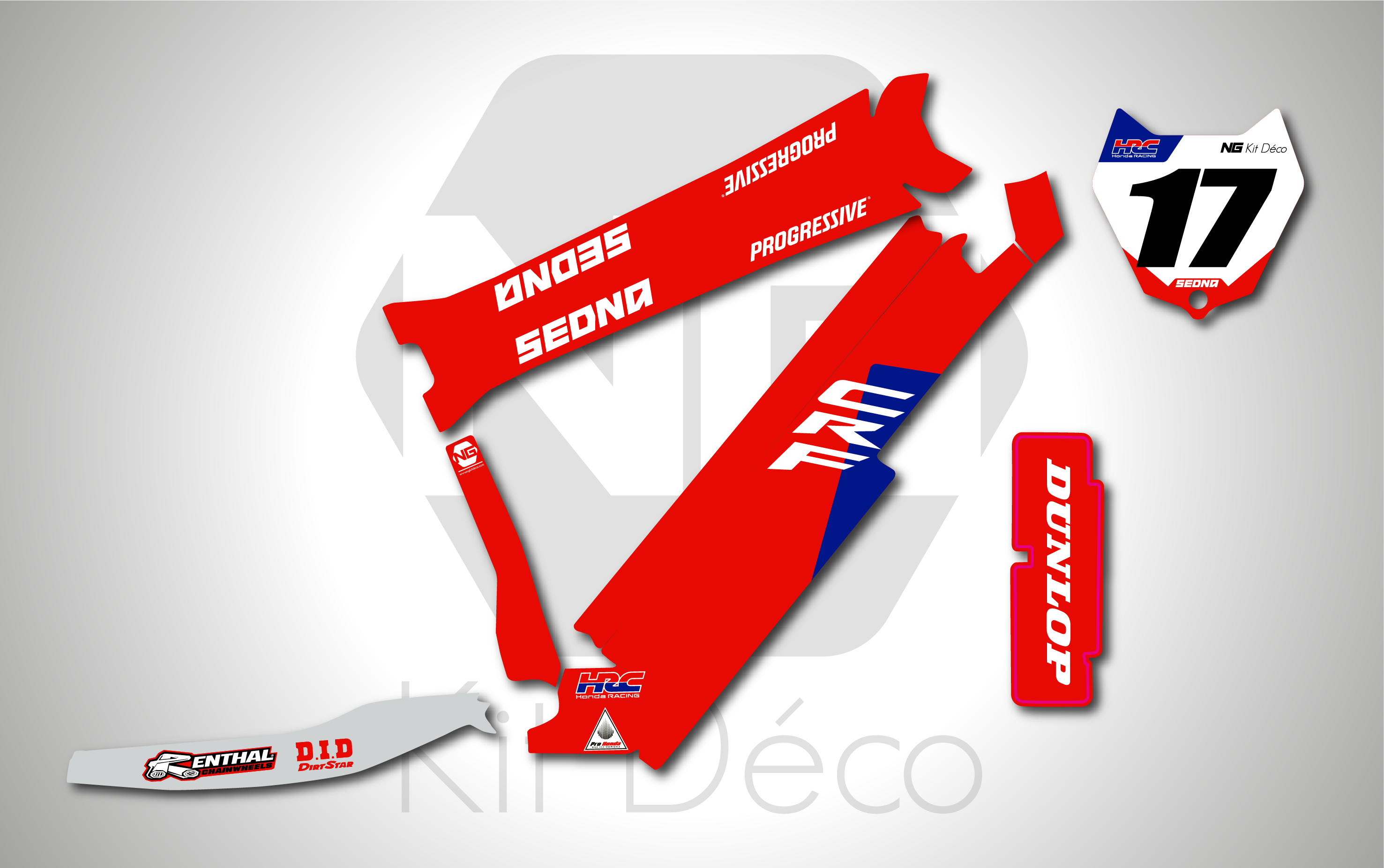 kit déco draisienne sedna sx 20 ng decals honda crf factory réplica mx decals graphics autocollant adhésifs_Plan de travail 1