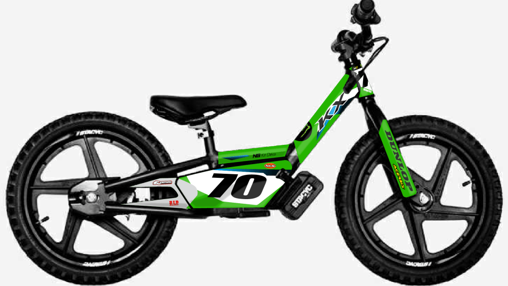 kit déco draisienne stacyc edrive 12 16 ng decals kawasaki kxf factory réplica mx decals graphics autocollant adhésifs visuel_Plan de travail 1