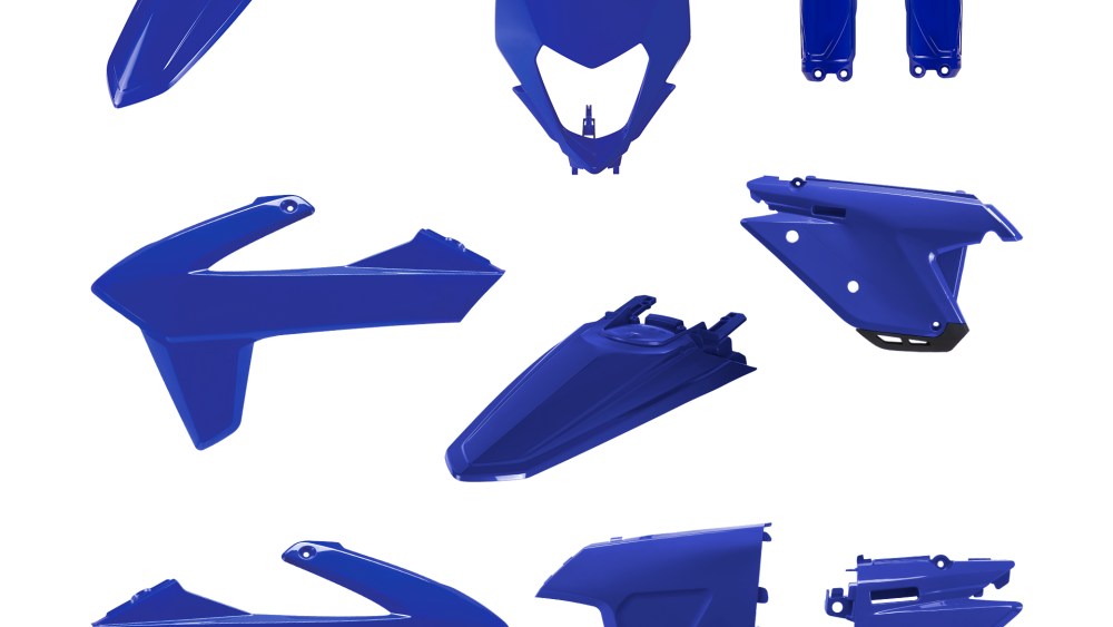 kit plas125 / 250 / 300 / 350 / 450 / 500 SE / SEF 2025 -> 2026 BLANCtique 125 250 300 350 450 500 se sef sherco 2025 2026 kit complet polisport bleu