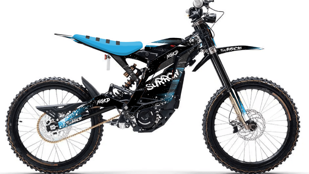 kit déco moto électrique sur ron suron ligt bee trash series bleu 2026 ng decals stickers graphics autocollant adhésifs visuel-01