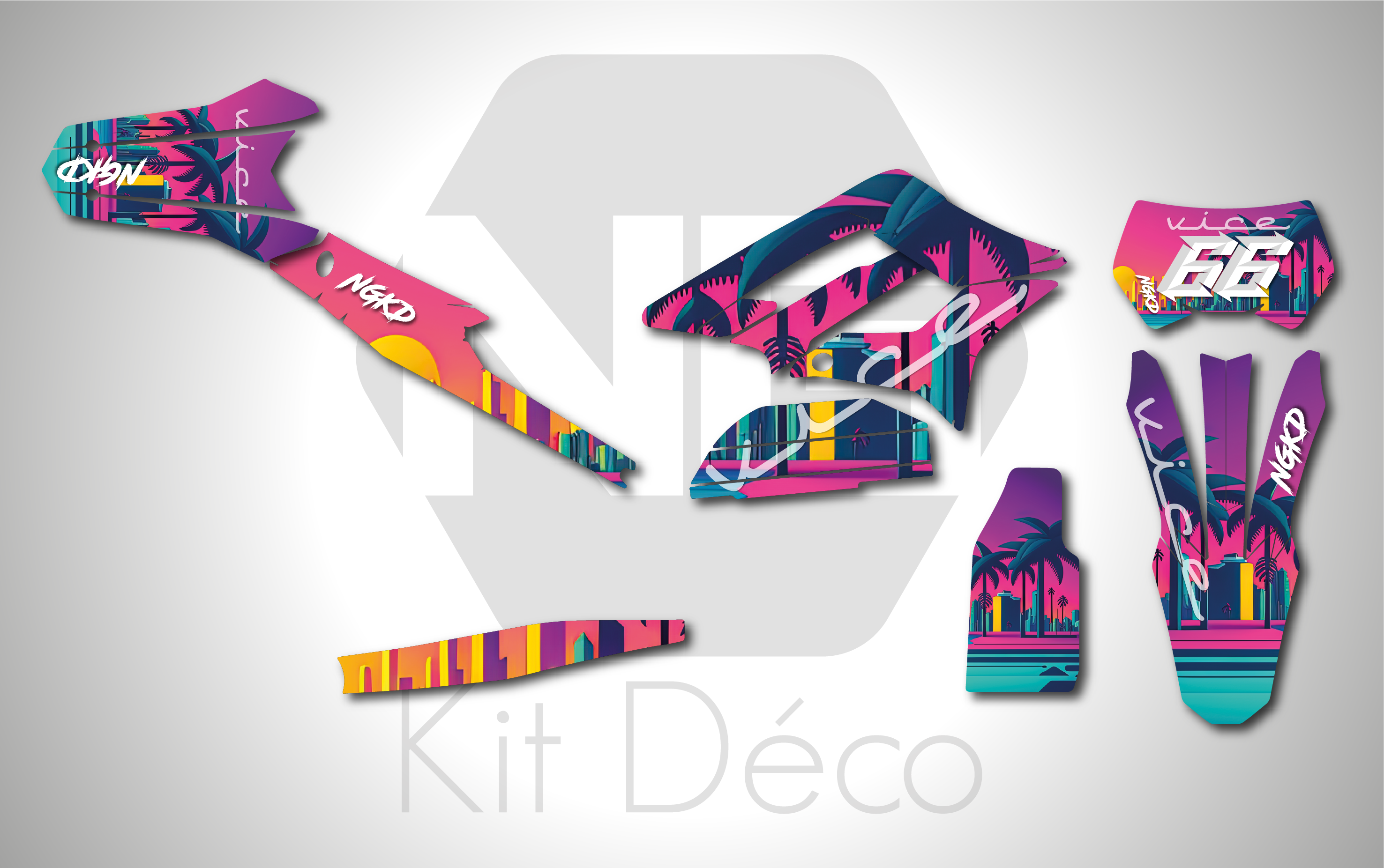 kit déco moto électrique sur ron suron storm bee vice series jaune ng decals stickers graphics autocollant adhésifs_Plan de travail 1