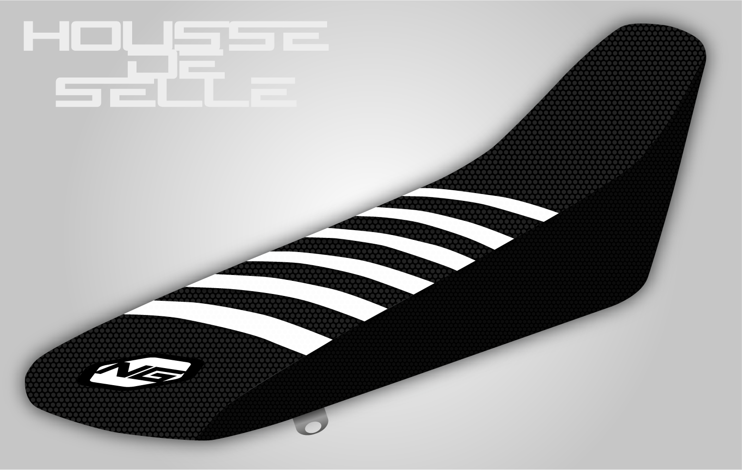 housse de selle ducati 250 450 desmo noir blanc motocross ng seat cover