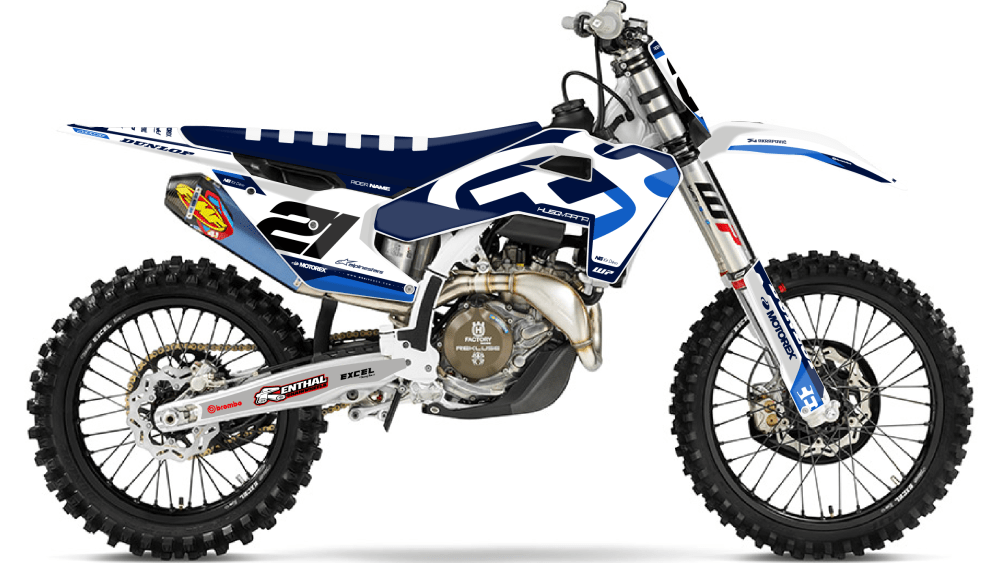 kit déco 125 150 250 300 350 450 TC fc 2026 2027 husqvarna ng origine originality 2026 bleu motocross graphics mx decals autocollant adhesifs visuel d