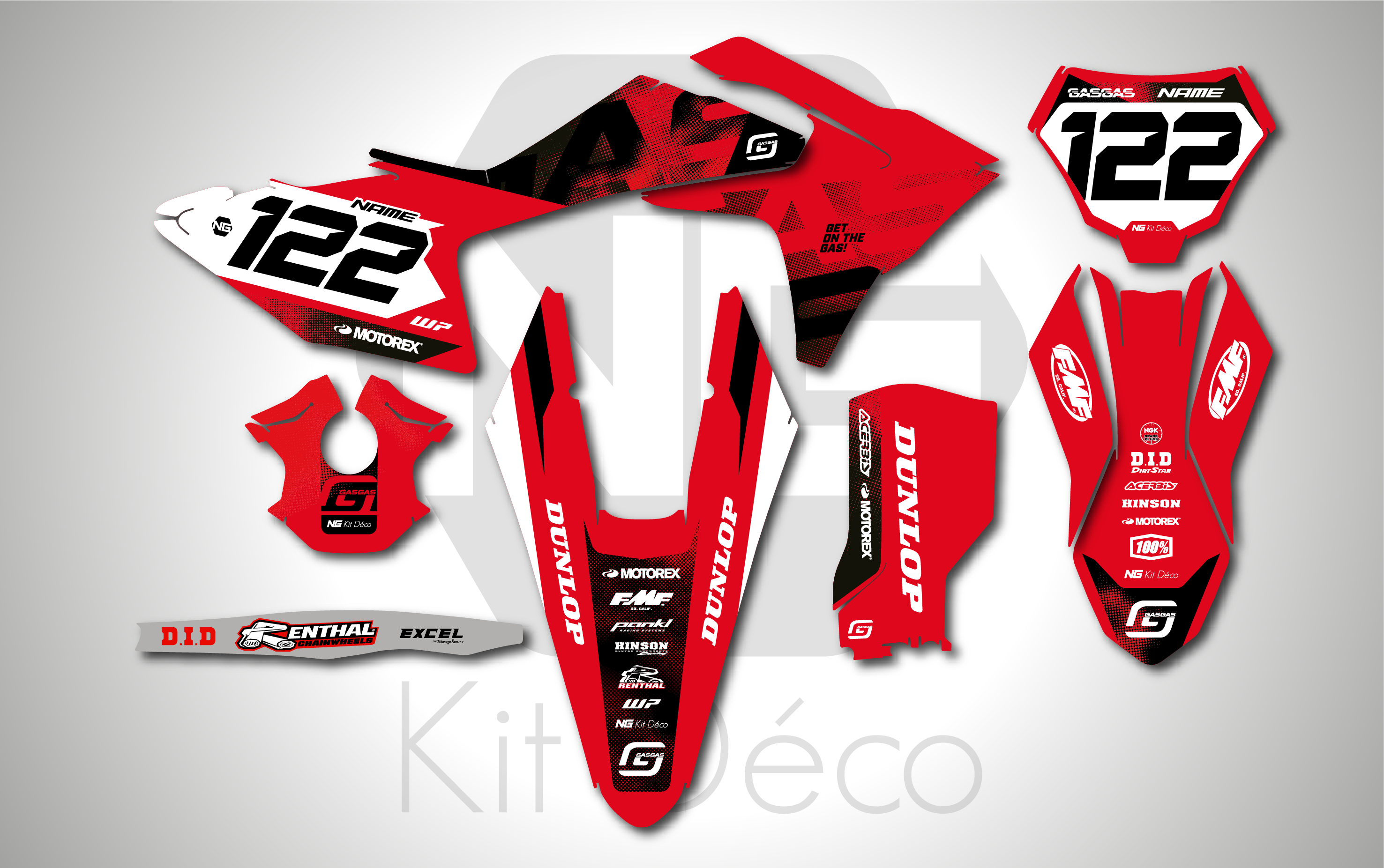 kit déco 125 150 250 300 350 450 mc mcf 2024 2025 2026 2027 gasgas motocross ng originality 26 mx decals stickers graphics autocollant adhesifs