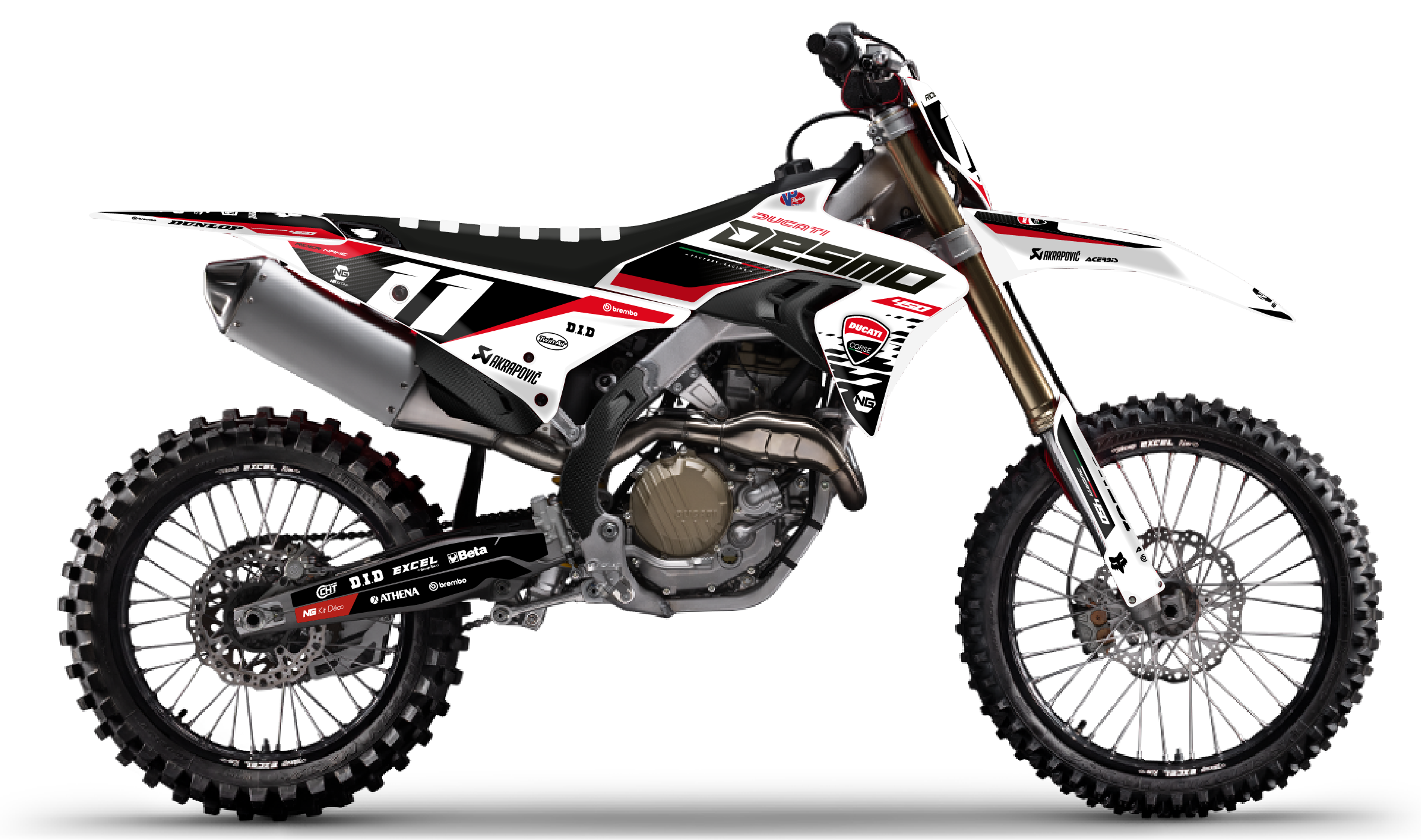 kit déco ducati 450 desmo 2025 2026 ng one one series motocross graphics autocollant decals stickers visuel